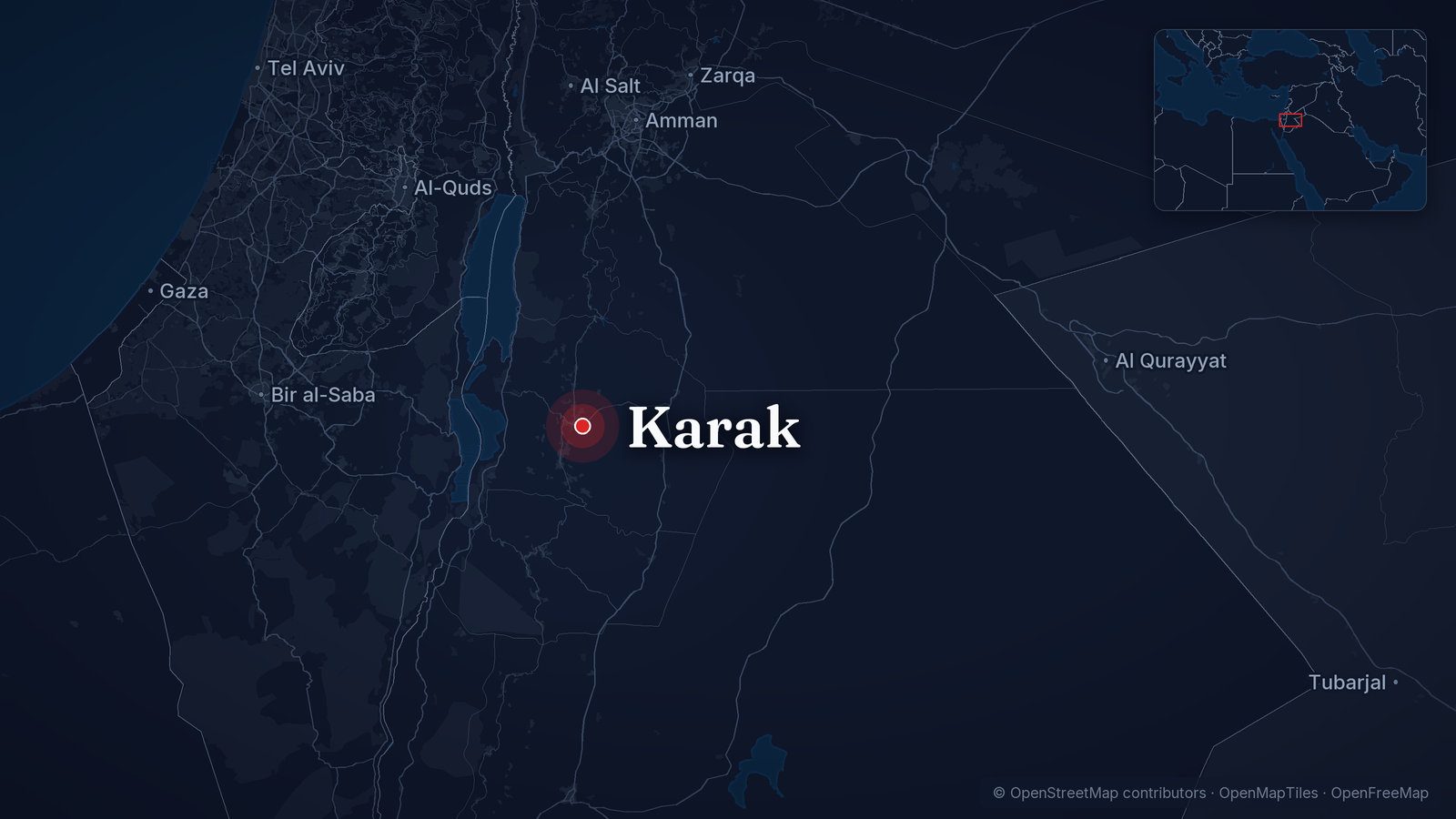 Map showing Karak