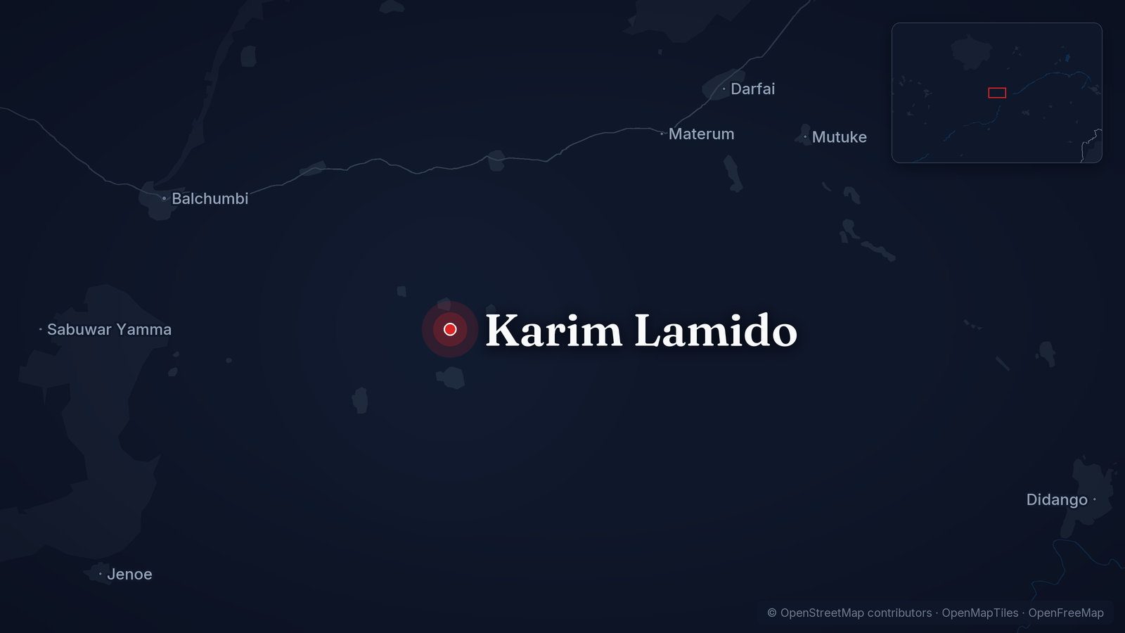 Map showing Karim Lamido