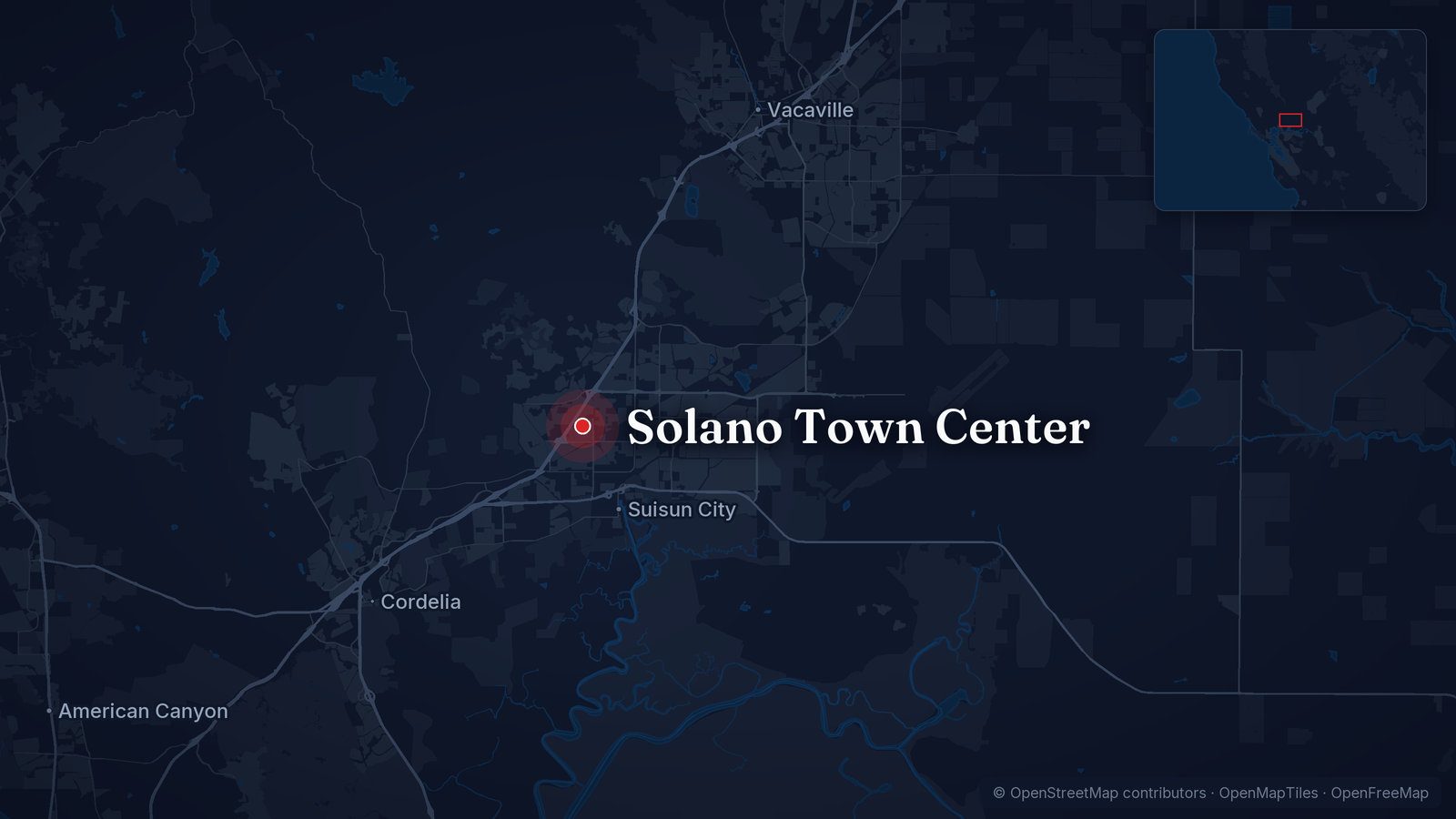 Map showing Solano Town Center