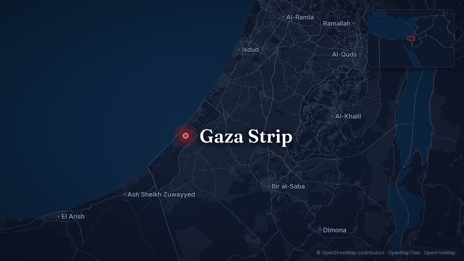 Map showing Gaza Strip