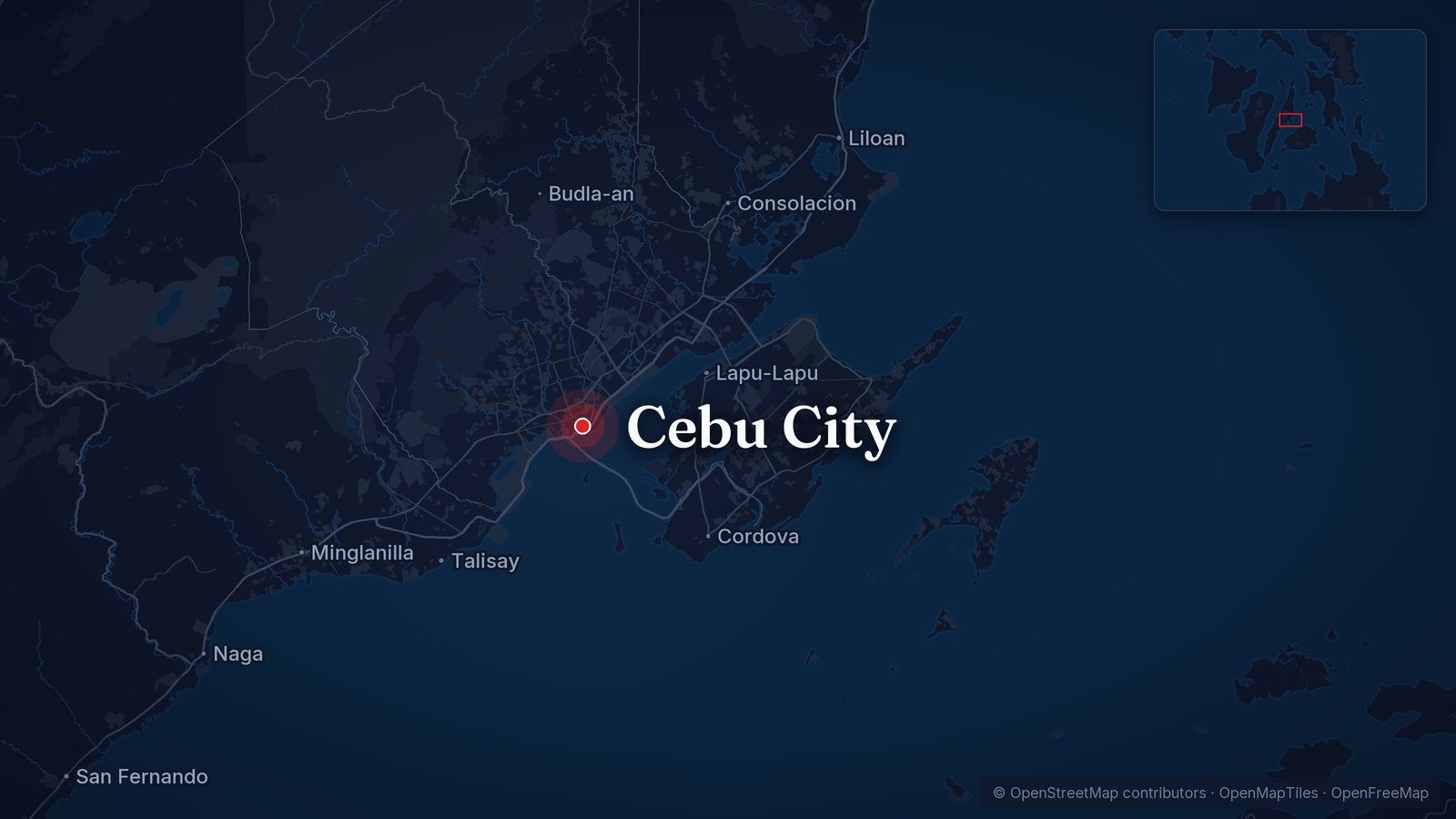 Map showing Cebu City
