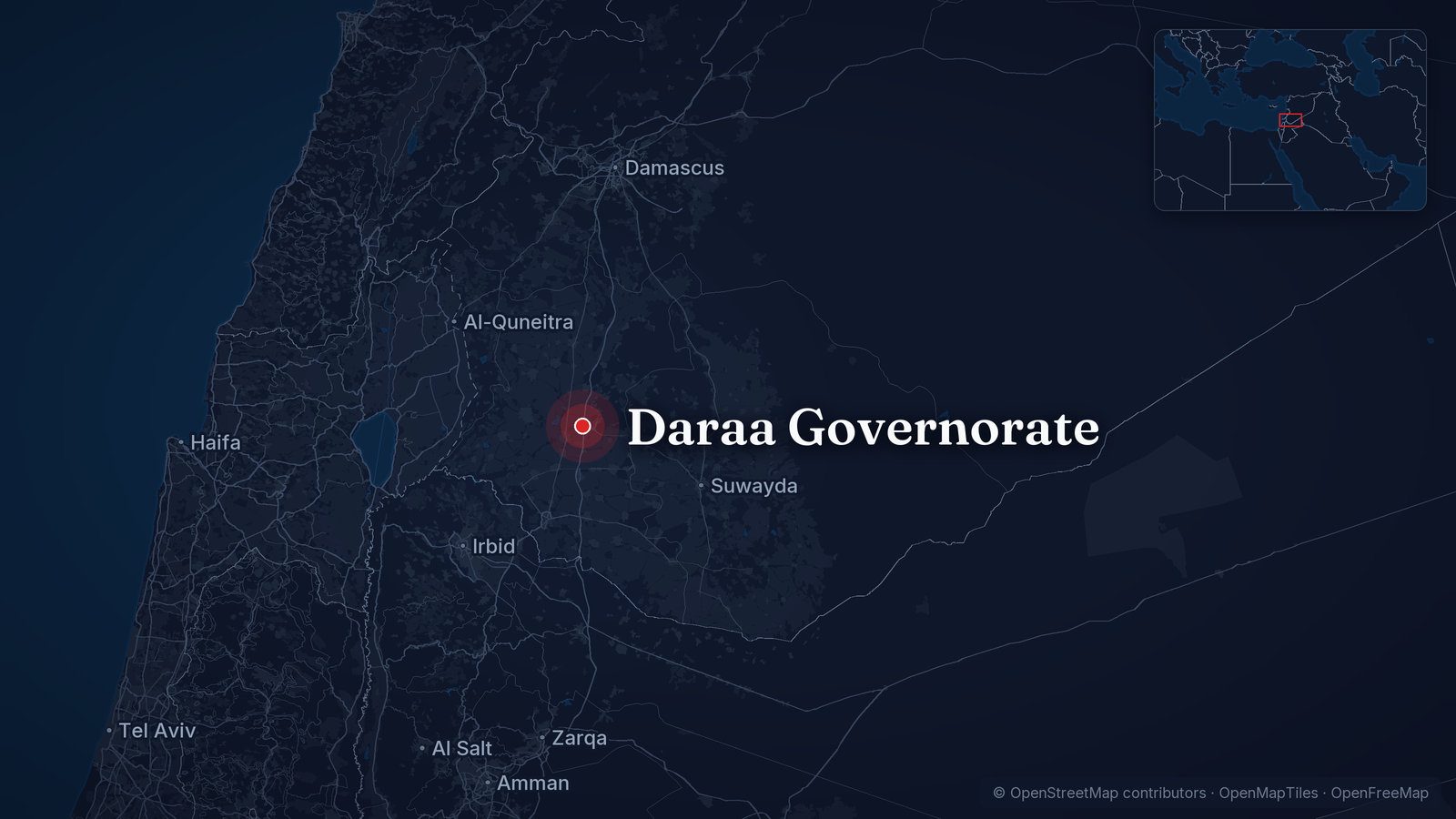 Map showing Daraa Governorate