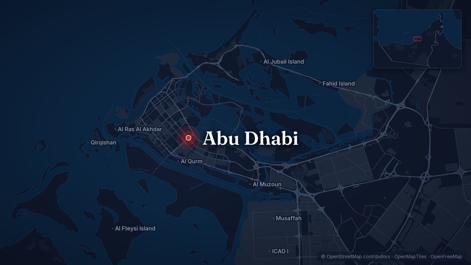 Map showing Abu Dhabi