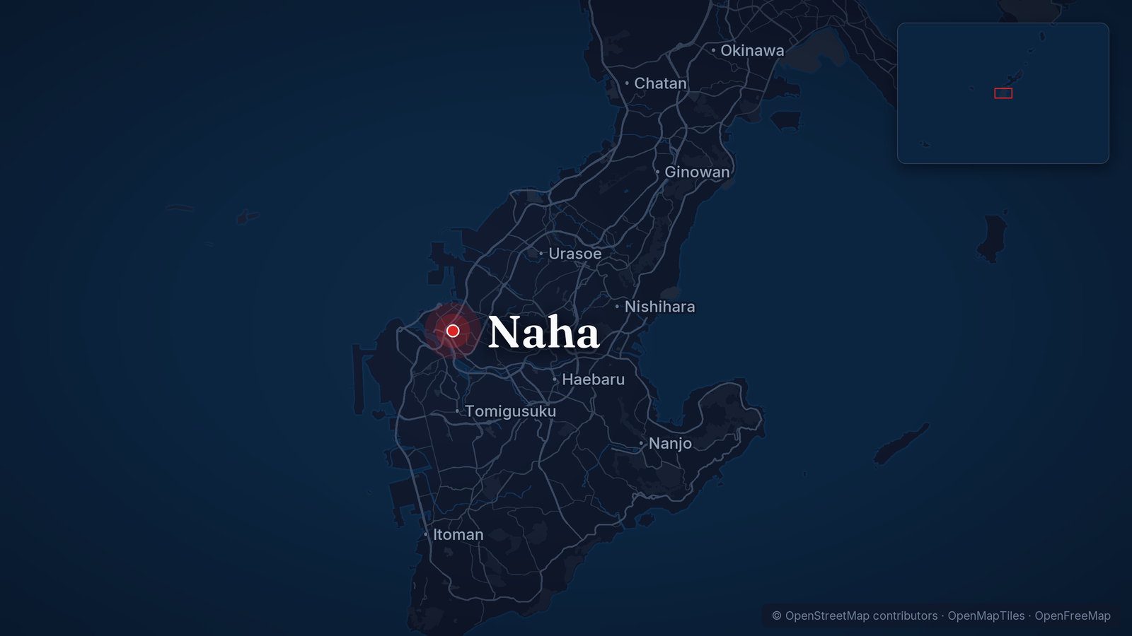 Map showing Naha