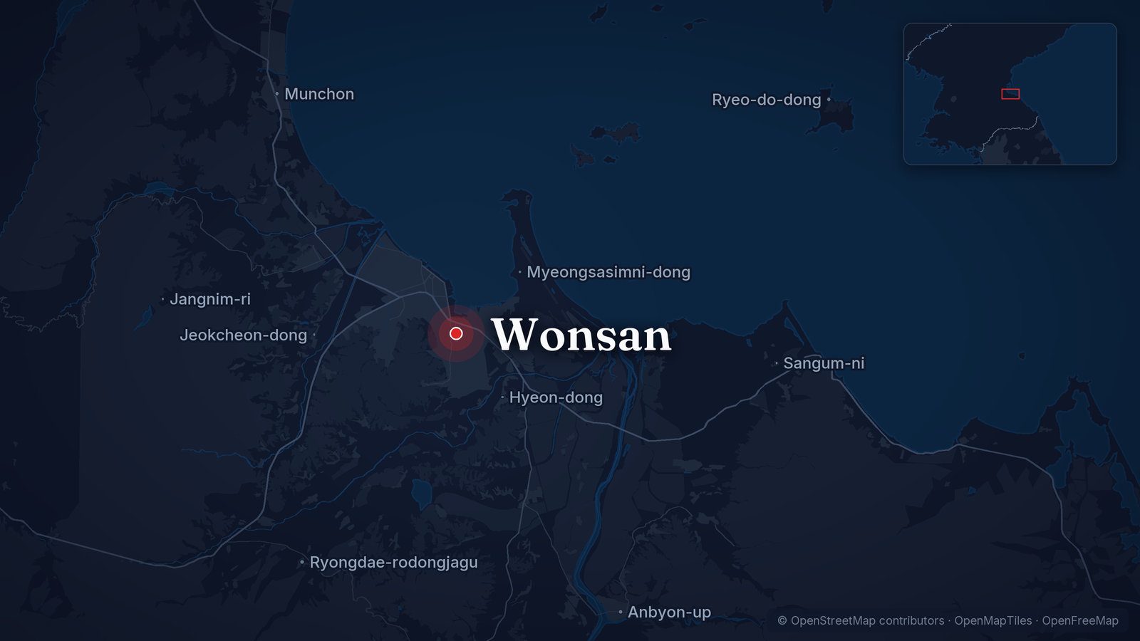 Map showing Wonsan
