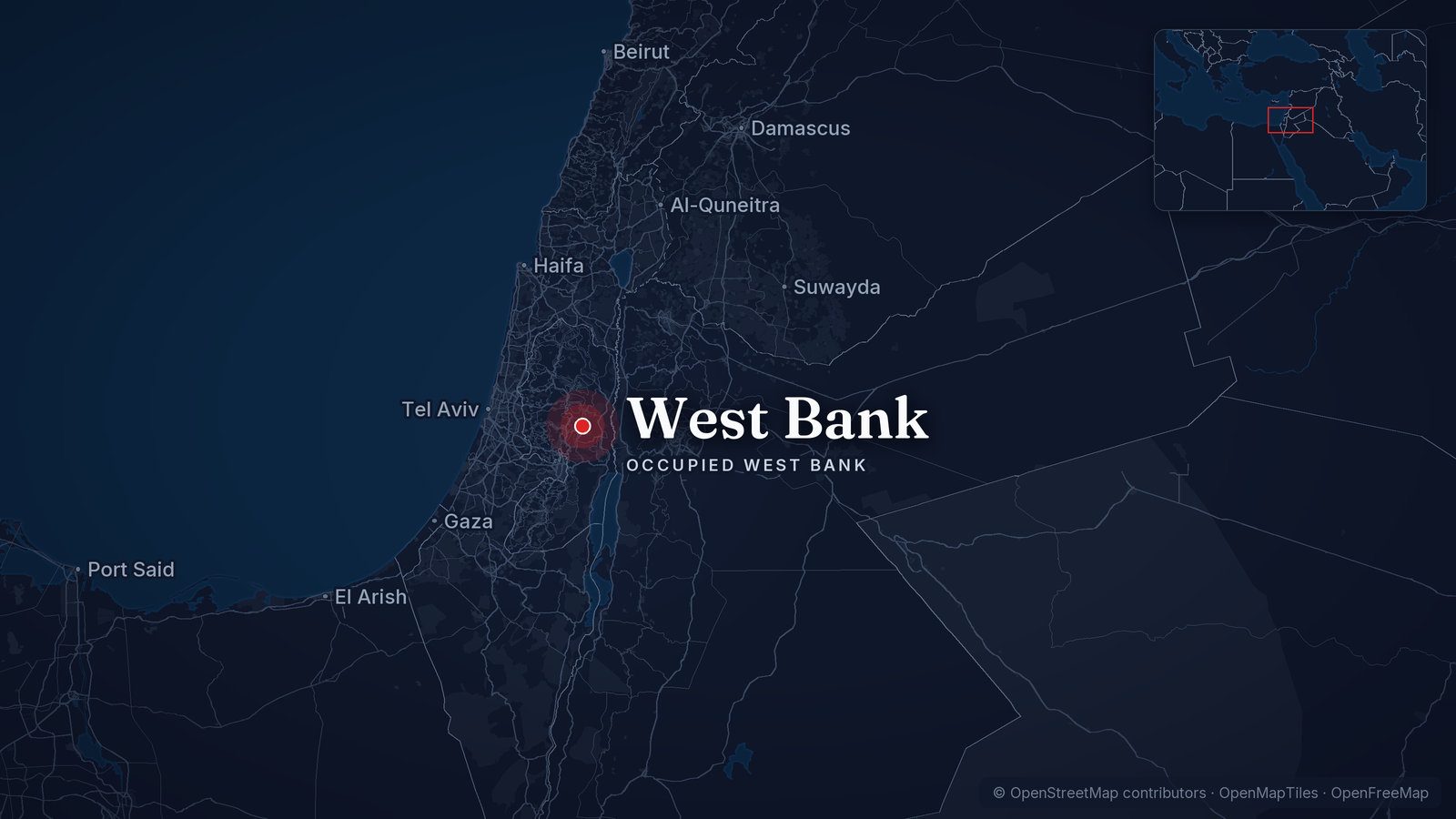 Map showing West Bank