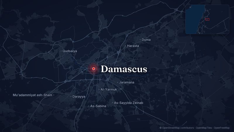 Map showing Damascus