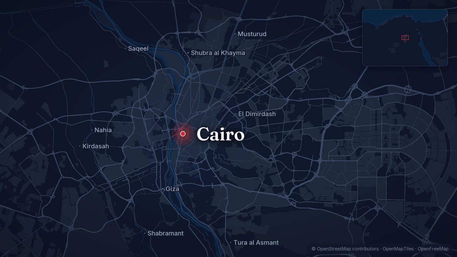 Map showing Cairo