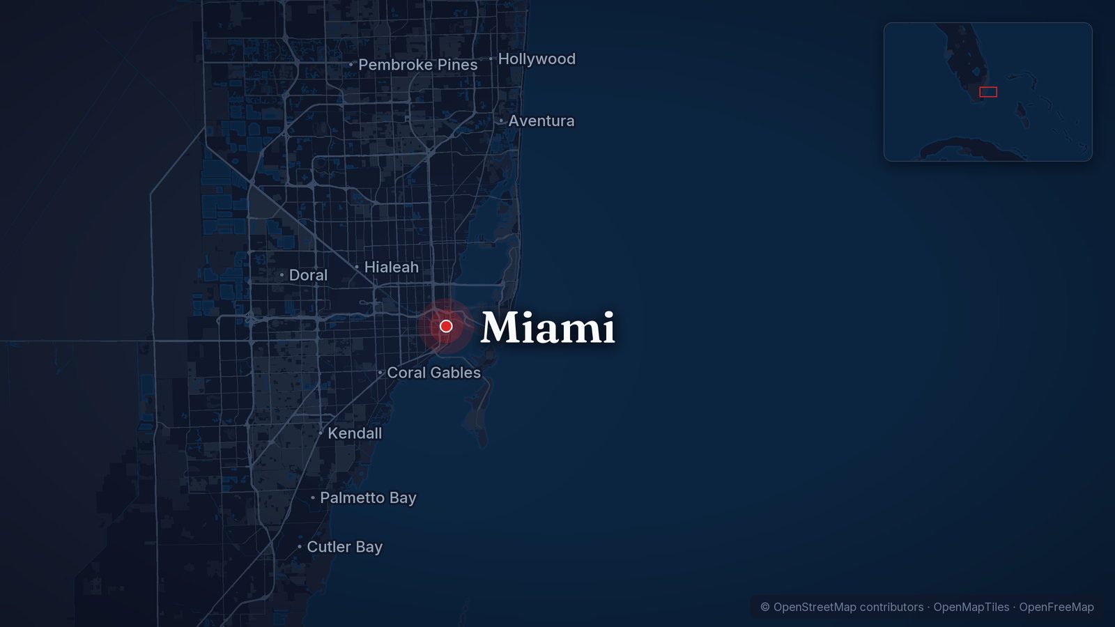 Map showing Miami