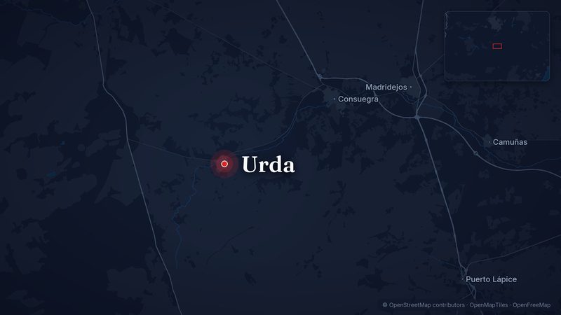 Map showing Urda