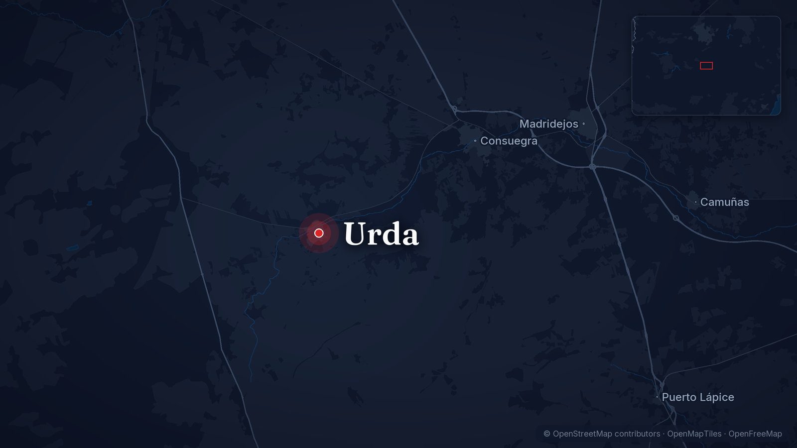 Map showing Urda