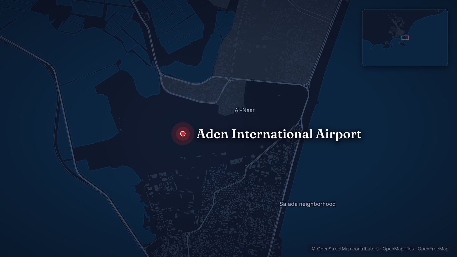 Map showing Aden International Airport