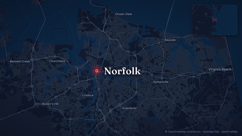 Map showing Norfolk