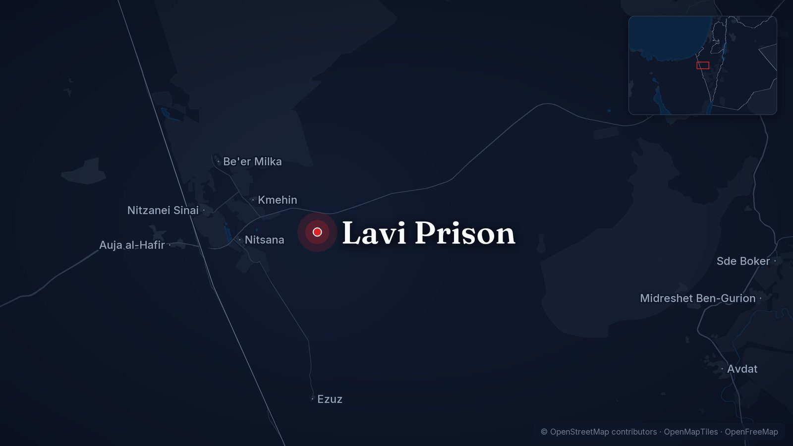 Map showing Lavi Prison