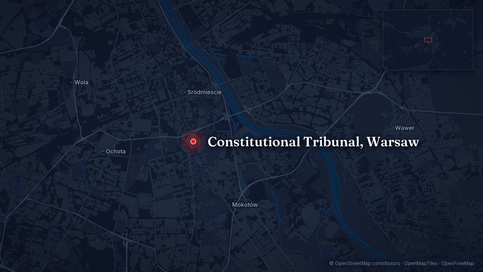 Map showing Constitutional Tribunal, Warsaw