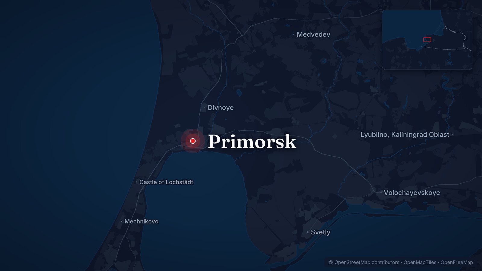 Map showing Primorsk