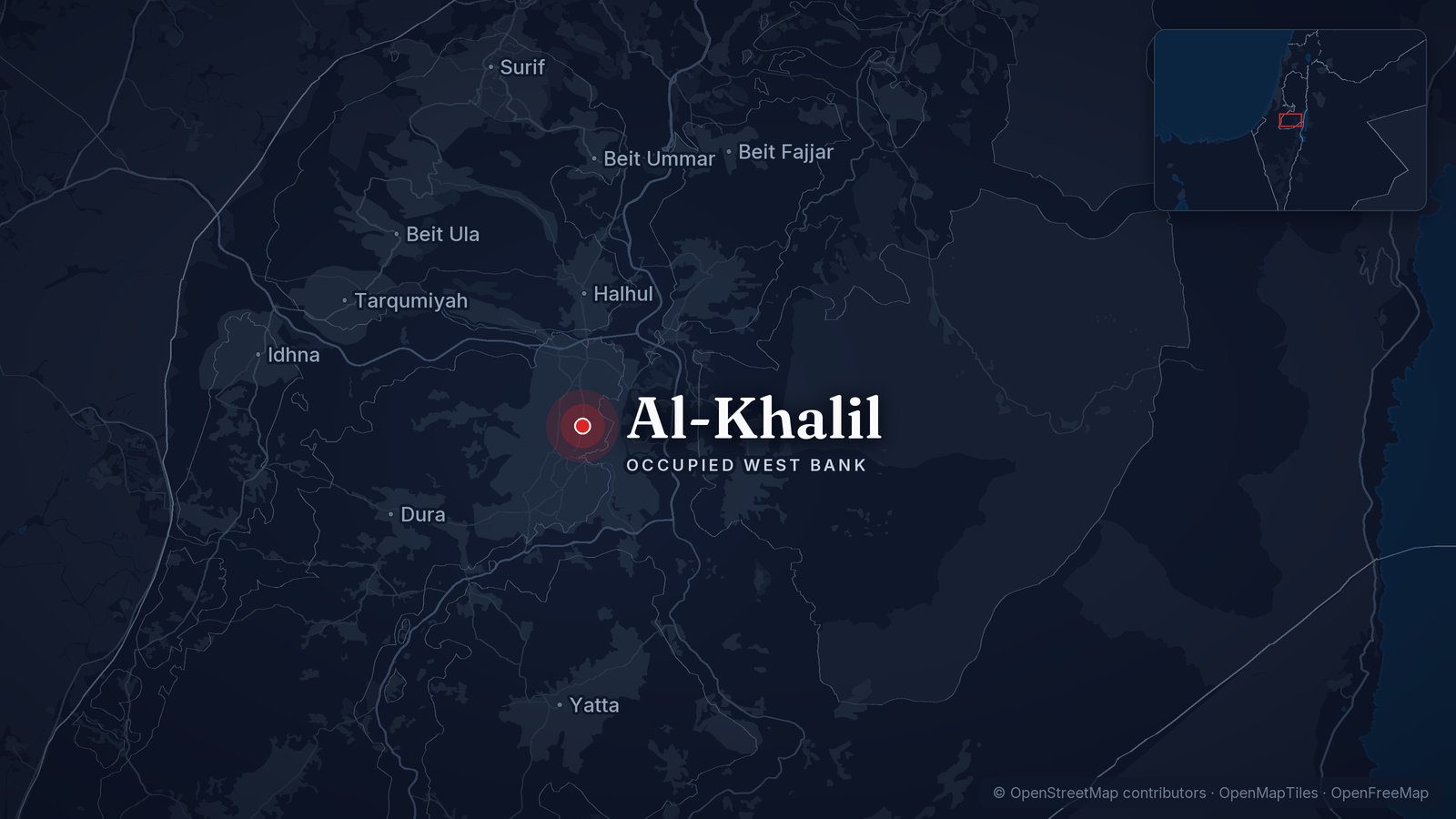 Map showing Al-Khalil (Hebron)