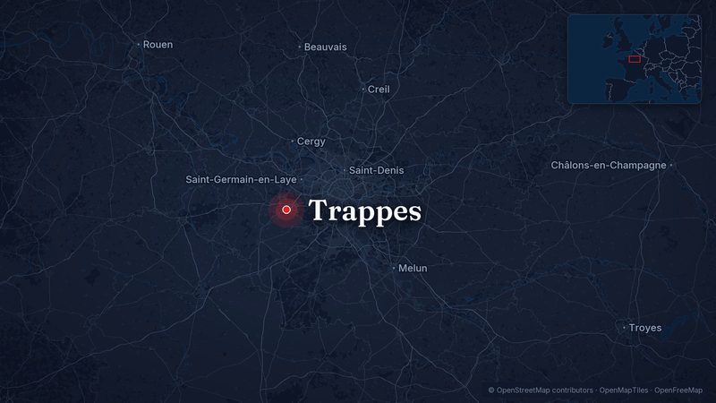 Map showing Trappes