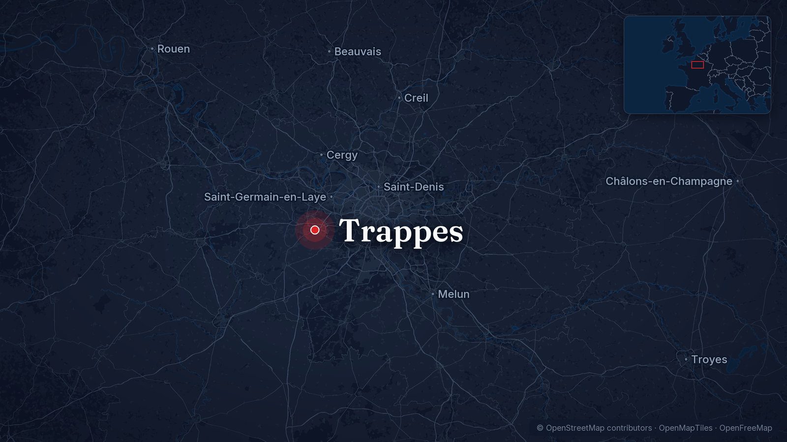 Map showing Trappes