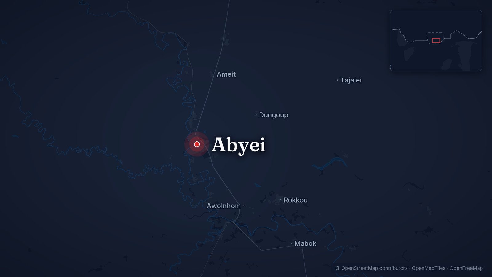 Map showing Abyei