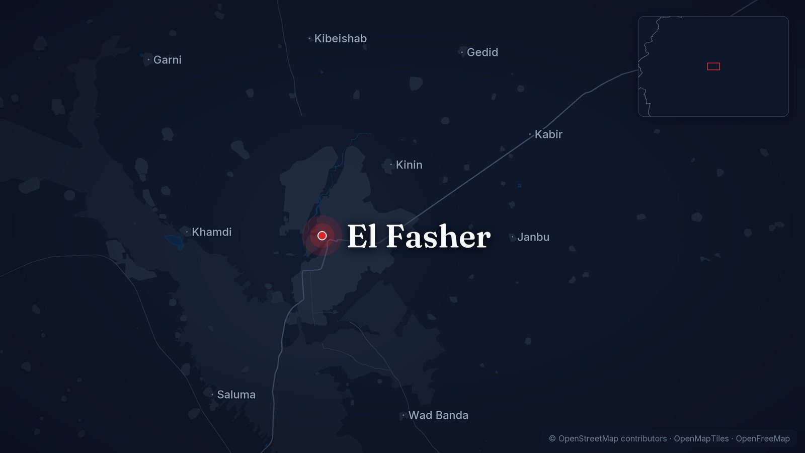 Map showing El Fasher