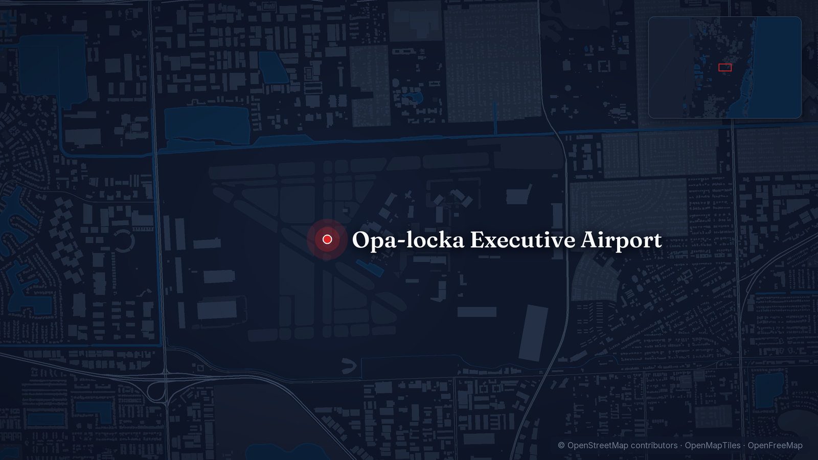 Map showing Opa-locka Executive Airport
