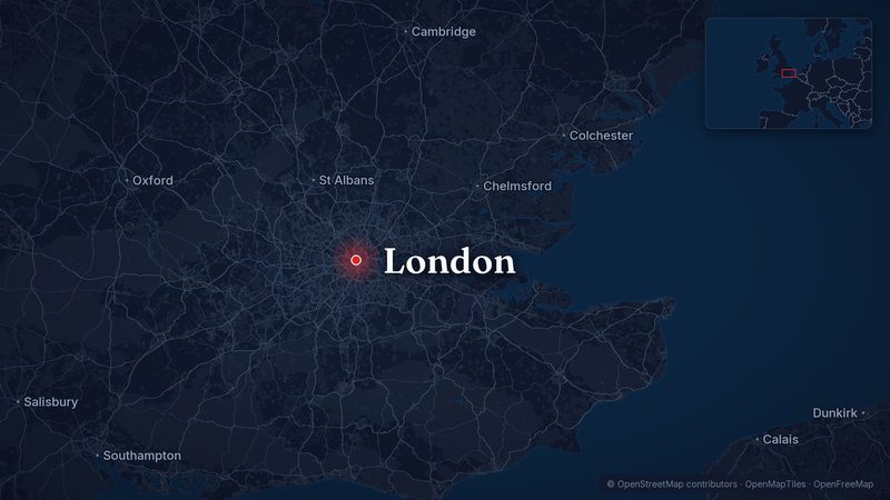 Map showing London