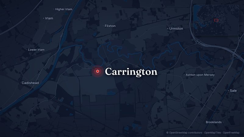 Map showing Carrington