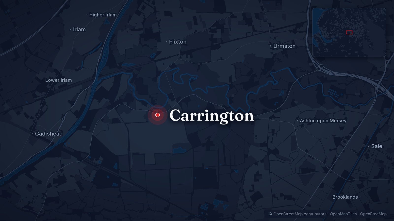 Map showing Carrington