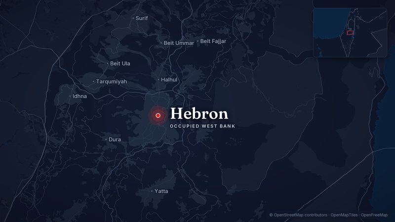Map showing Hebron