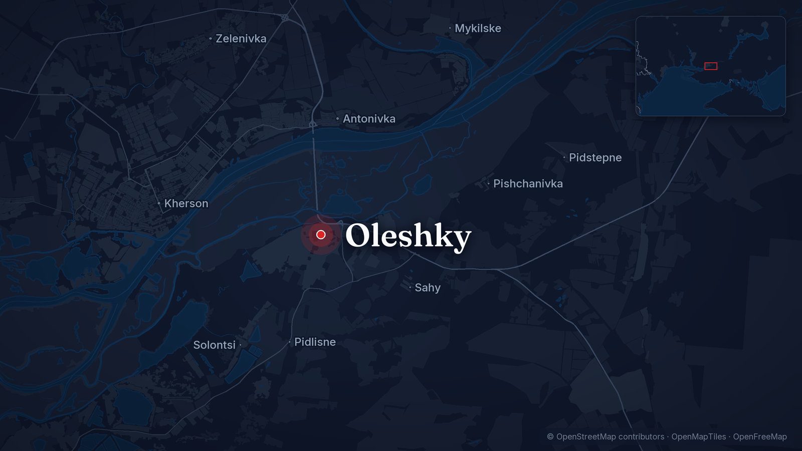 Map showing Oleshky
