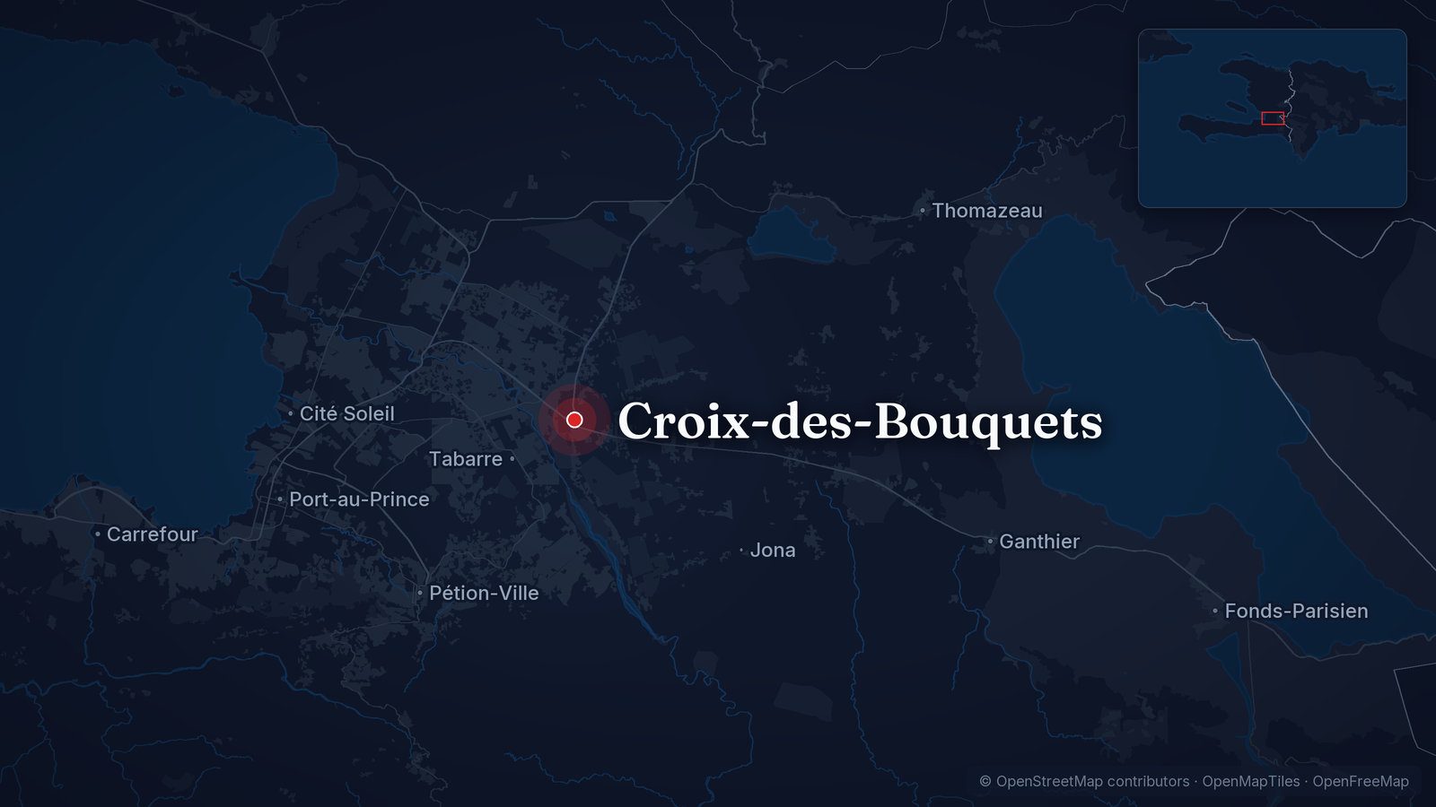 Map showing Croix-des-Bouquets