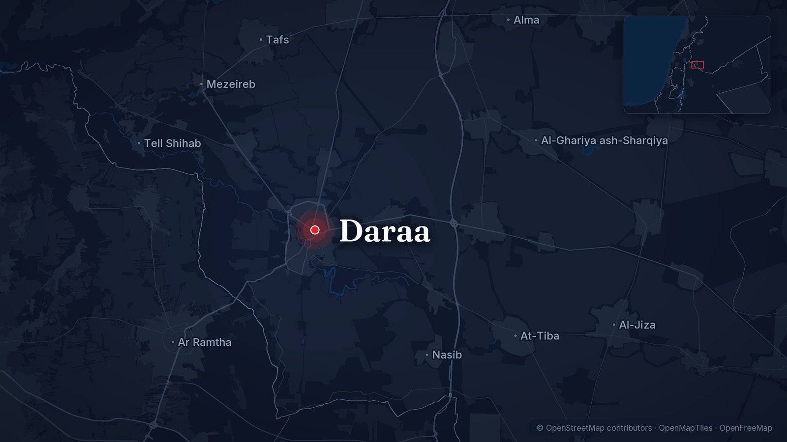 Map showing Daraa