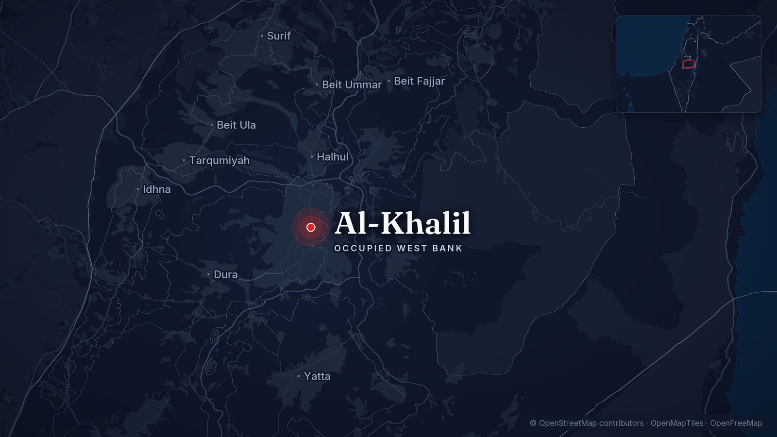 Map showing Al-Khalil (Hebron)